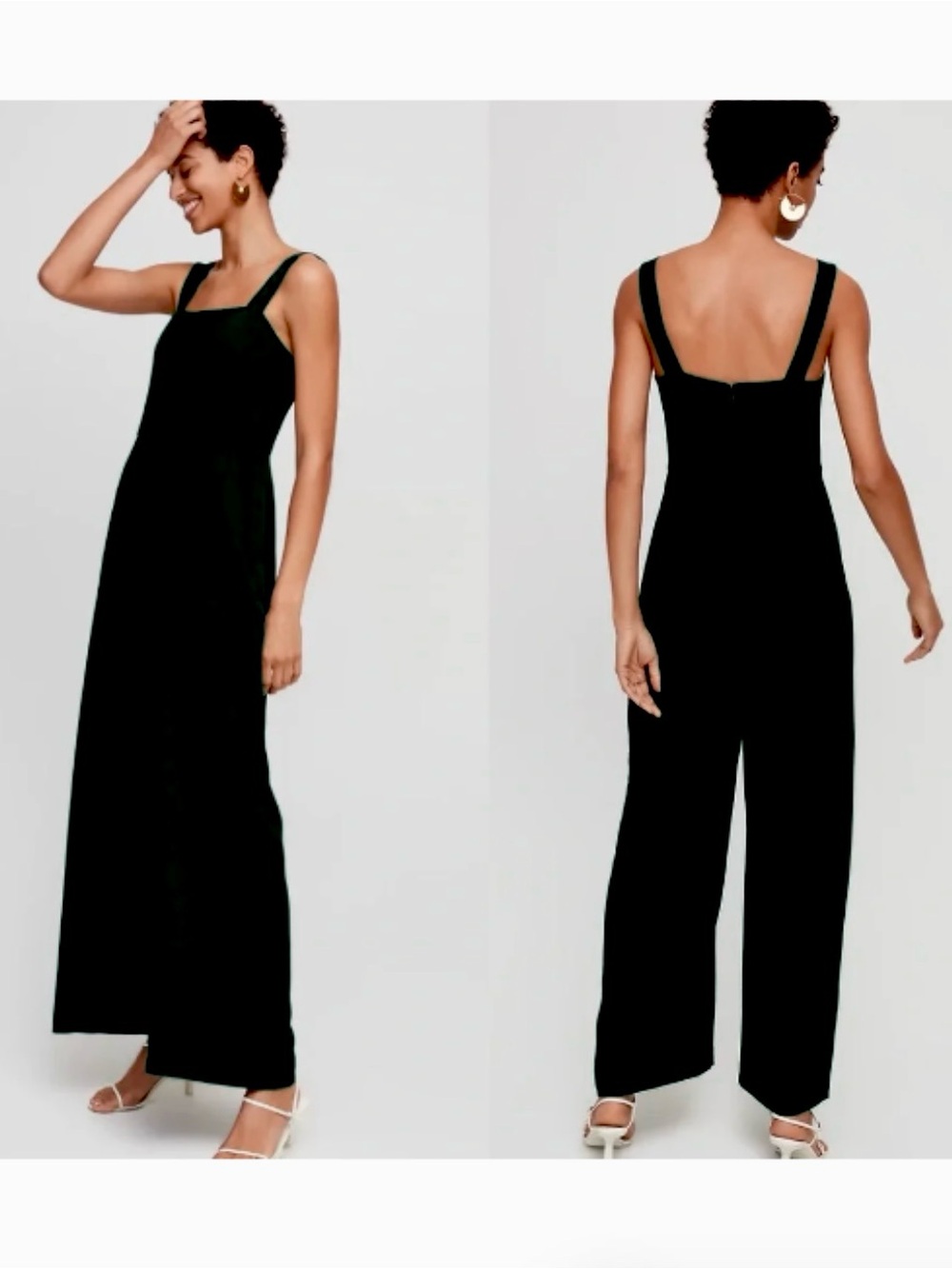 Aritzia Wilfred Picard Black Corset Square Neck Sleeveless Jumpsuit 0/XS